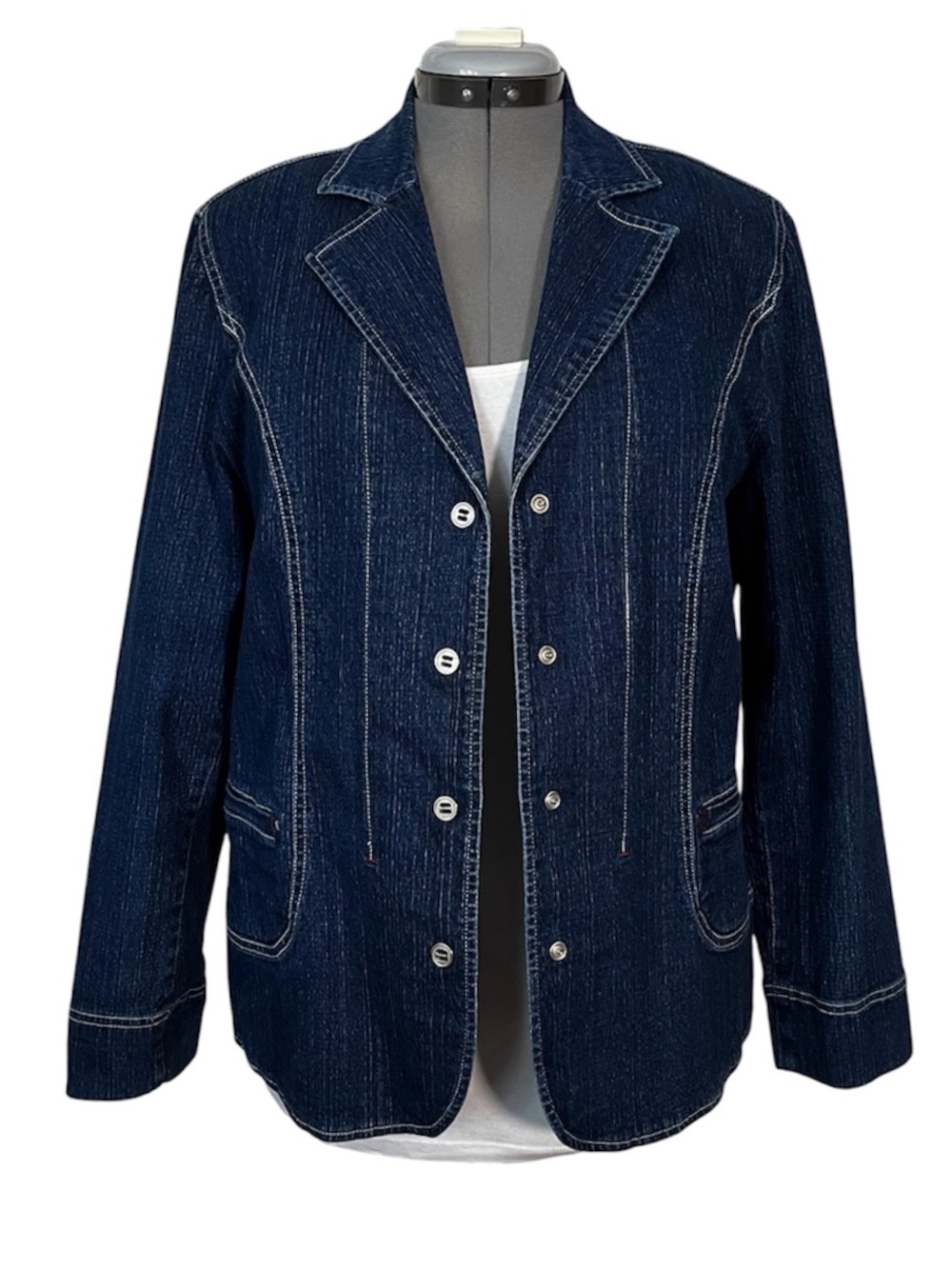 Vintage Denim Blazer with snaps 14